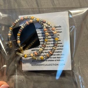 Petite Paper Bead Hoops by Noonday NEW in package!